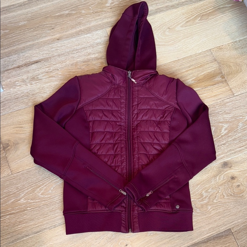 CALIA by Carrie Underwood Purple Puffer Jacket with Quilted Design